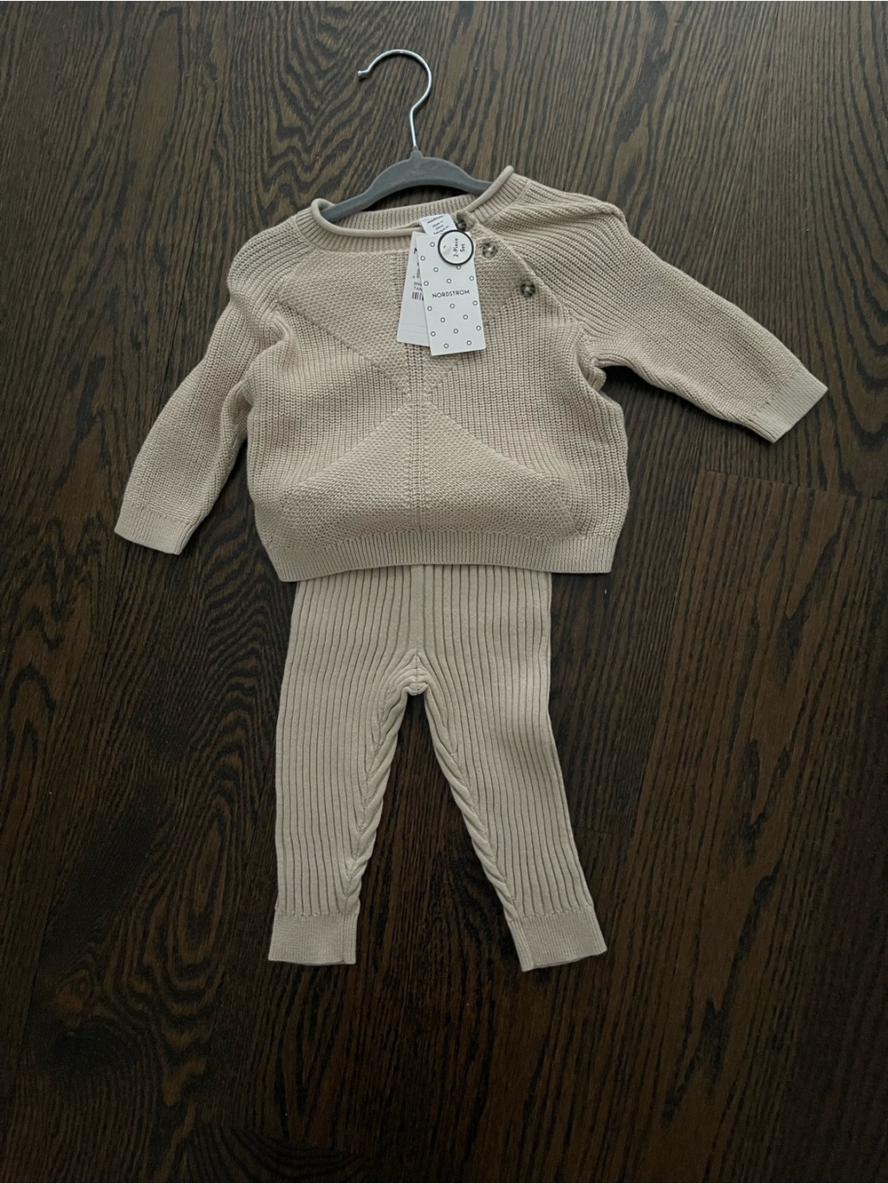 Nordstrom Tan Knit Baby Sweater Set